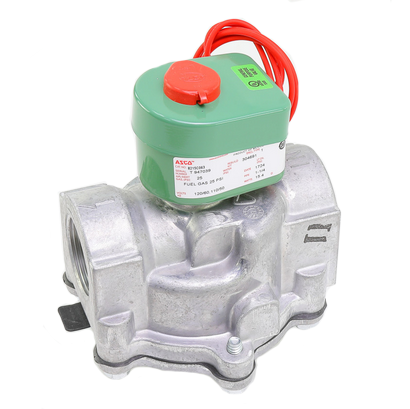 8215C63: Valve,Solenoid, 2 Way Normally Open, 1 1/4", NPT, 120Vac, 33 Cv 1,793,250 btu/hr 0-25 PSI Air-Fuel Gas Vent Valve with Aluminum Body, NBR Seals