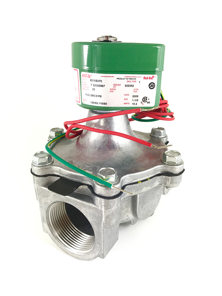 8215B070-120/60: 1-1/2" NPT N.C. 0 Min Diff. 35cv 1,900,000BTU/Hr 120VAC 25PSI Air/Fuel/Gas