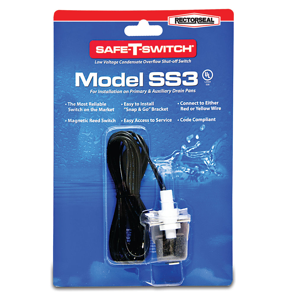 Gulfmew 1 Pack SS1 Condensate Overflow Switch, SS1 Float Switch T Shape With 3/4 Inch Adaptor