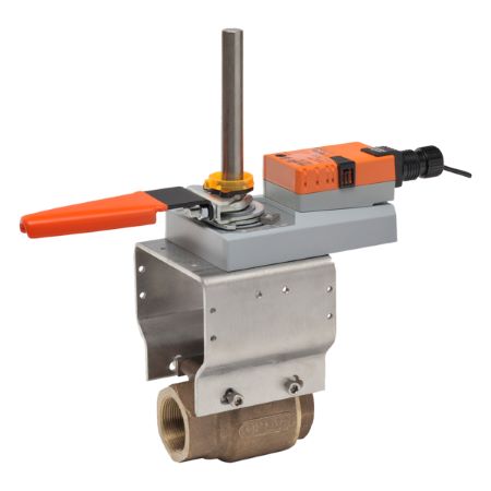 B249VS+GMX24-MFT-X1: Ball Valve (VS), 2", 2-way, Cv 108 Configurable Valve Actuator, Non fail-safe, AC/DC 24 V, 2...10 V, MFT/programmable Actuator fitted