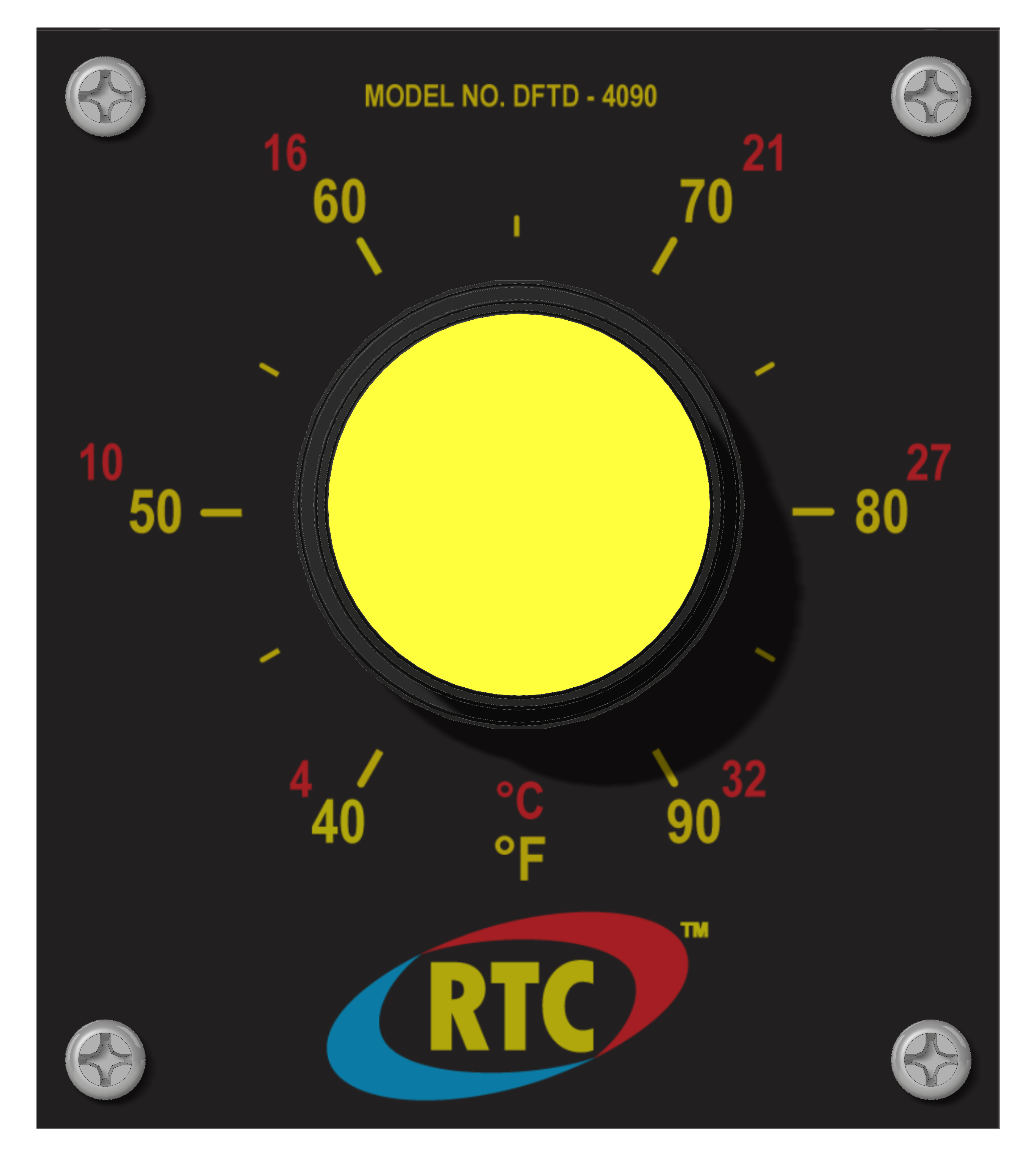 DFTD-200250: Temperature scale plate for DFTD 200-250 deg F.