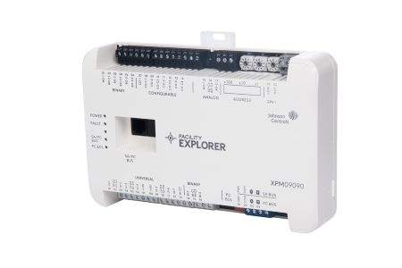F4-XPM09090-0: Geo. Restricted Product, 18-point Input/Output Expansion Module Includes: MS/TP communication; 18 points (7 UI, 2 BI, 4 CO, 2 AO, 3 BO); 24 VAC