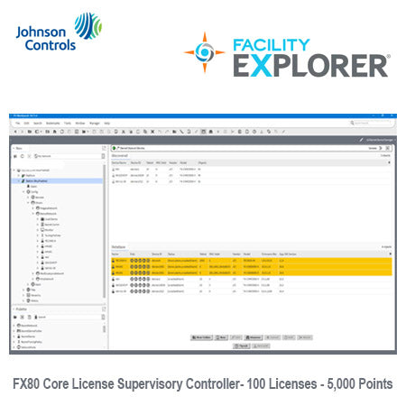 FX-SC8CL100-0: Geo. Restricted Product, FX80 Core License, 100 field devices, 5,000 points, (Min. Req. SMA - 100 Device)