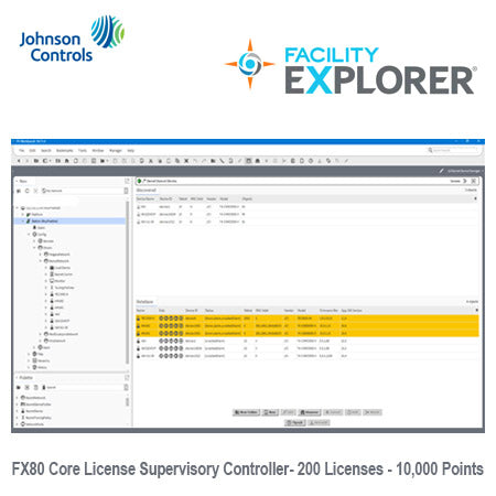 FX-SC8CL200-0: Geo. Restricted Product, FX80 Core License, 200 field devices, 10,000 points, (Min. Req. SMA - 200 Device)