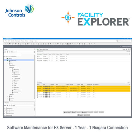 FX-SL001M1-6: Geo. Restricted Product, 1 year of software maintenance for FX Server with 1 Niagara network connection.