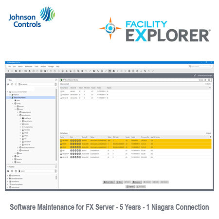FX-SL001M5-6: Geo. Restricted Product, 5 years of software maintenance for FX Server with 1 Niagara network connections.