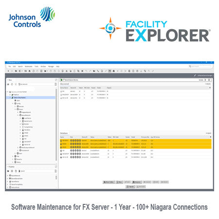 FX-SL100M1-6: Geo. Restricted Product, 1 year of software maintenance for FX Server with 100+ Niagara network connections.