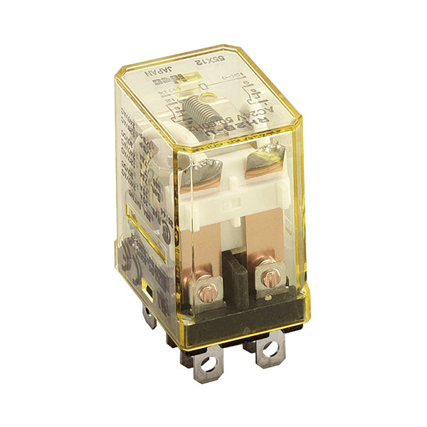 RH2B-ULDC12V: Electrical, Relay, DPDT, 12Vdc, 10Amp Model RH Series Compact Power Relay with Blade Terminals and Indicator