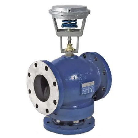 VK-9313-603-5-12: 2-1/2" Valve Assembly, 3-Way, Mixing, Brass Trim, Spring Return