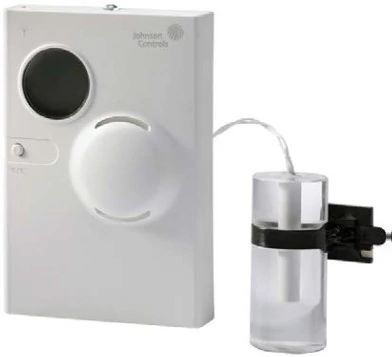 WRZ-STR0000-2: Wireless room temperature sensor with remote 3K refrigerator/freezer temperature probe, display, F/C button, and manual occupancy override button