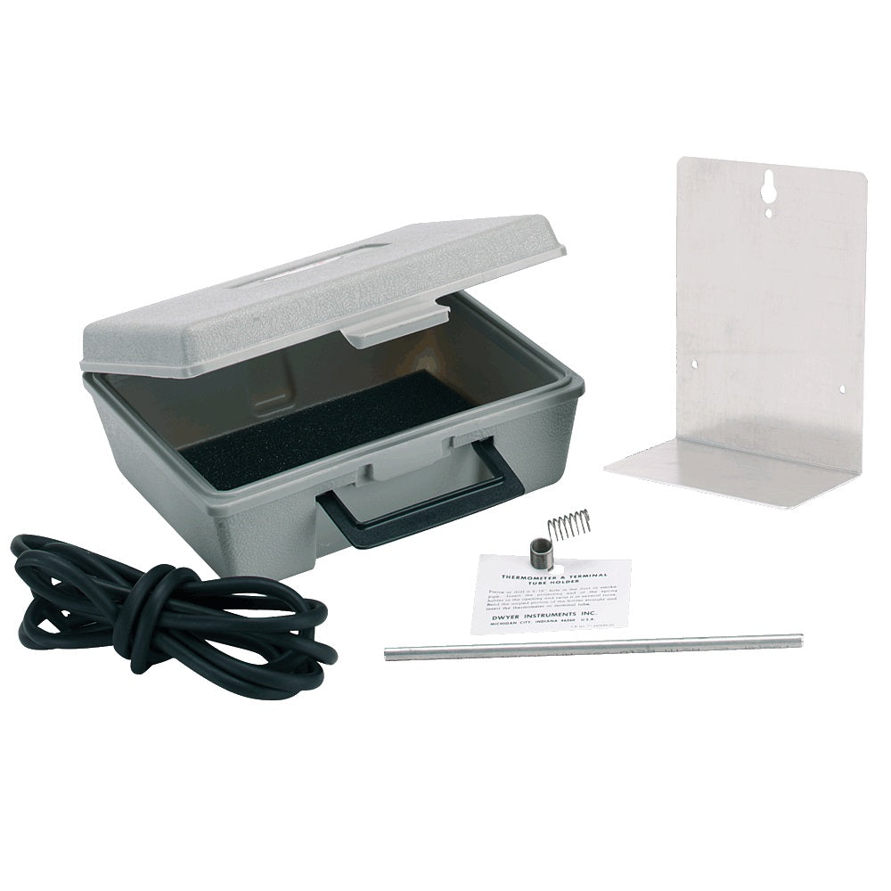 A-432: Gage Portable Kit incls: Carrying Case, 9-feet of 3/16" I.D. Rubber Tubing, Terminal (Sensing) Tube with Holder and Stand/Hang Bracket