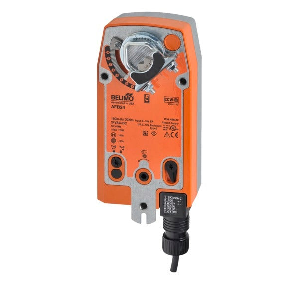 AFB24-SR-S: Actuator Spring Return, 180in-lb, 2-10V, 24V, End Switch-SW