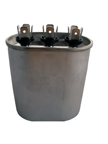 CD25+10X440: OVAL DUAL RUN CAPACITOR. Style Oval Dimensions 2.8125" x 3.625" x 1.75" Capacitor (MFD) 25+10 Tolerance (MFD) + / - 5% Operating Temperature