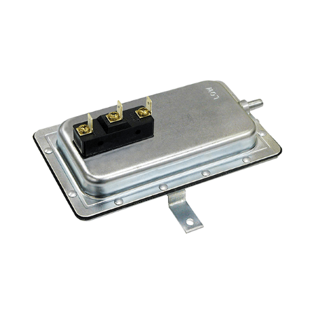 DFS-221: Air Flow Switch, SPDT, Fixed to Operate on Pressure Rise at .05" .02"w.c., 120-277Vac, 1/4" Barbed Connections, 1/2 Psi Maximum Pressure, Air