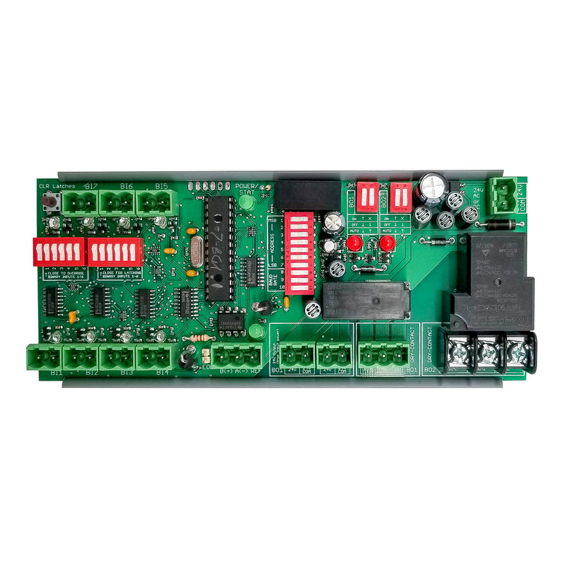 RIBMNWLB-7-BC: FDI BACnet AHU Fan Safety Alarm and General Purpose Logic Circuit, (6 Alarm Inputs Control Relay 1, 1 GP Input Controls Relay 2), 24Vac/dc Power