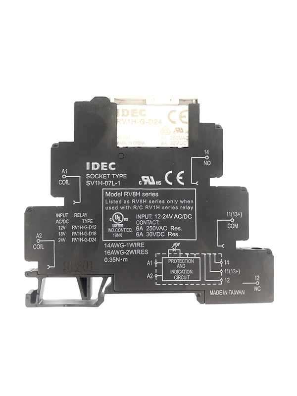 RV8H-L-AD24: 6mm interface relay 24VAC SPDT (w/screw terminal)