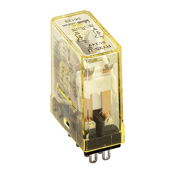 RY2S-UAC24V: Electrical, Relay, DPDT, 24Vac, 3Amp (Slim) Model RY Series Miniature Plug-in Relay