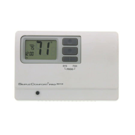 SC5010: Thermostat, 7-Day, 5-1-1 or 5-2 programmable,1-stage heat/cool or 1-stage heatpump, auto-changeover, soft buttons, backlit, min/max temperature