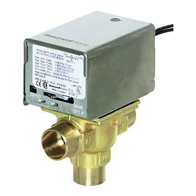 V8044A1044: Valve,Zone, 3 Way Diverting, 3/4', Sweat, 24Vac, 3/4