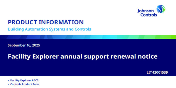 Facility Explorer annual support renewal notice