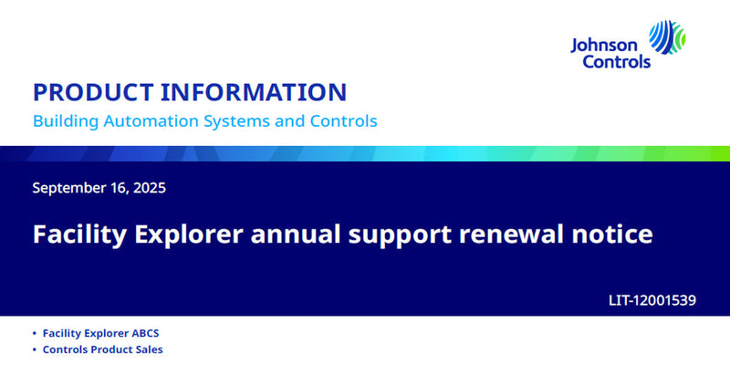 Facility Explorer annual support renewal notice