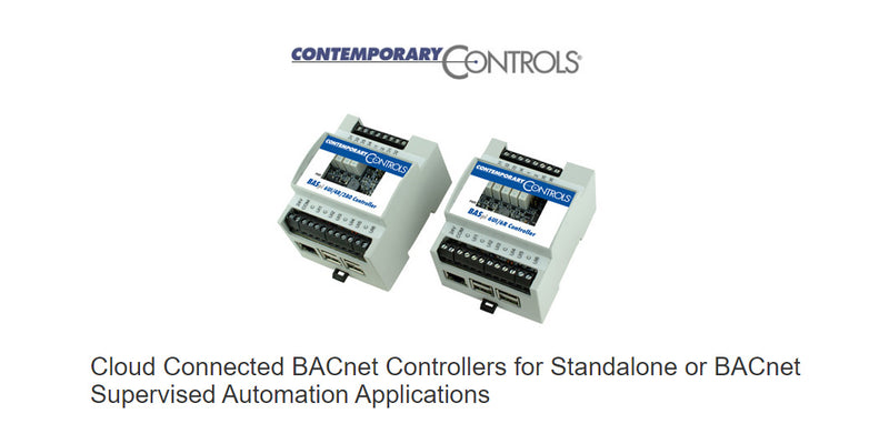 Cloud Connected BACnet Controllers for Standalone or BACnet Supervised