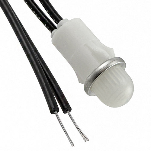 1050A4: White 125V Dome Lens 0.50" Mounting Hole Indicator Light with Leads