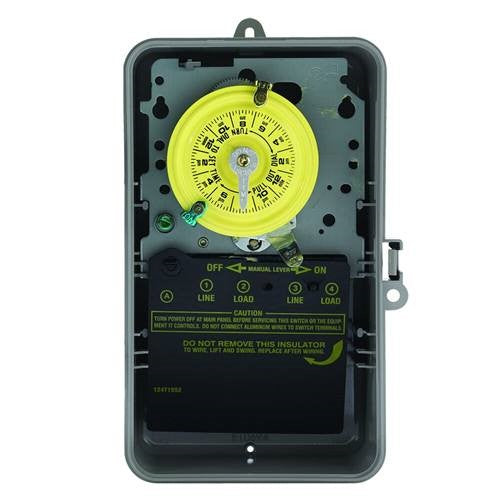 T103P: 24 Hr, 120VAC, 40A, DPST, Indoor/Outdoor Type 3R Plastic Enclosure