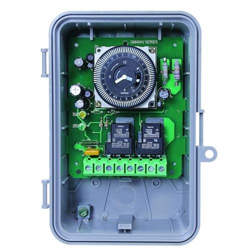 GM40AV: 24hr 40a 120-277v DPDT Mechanical Timer