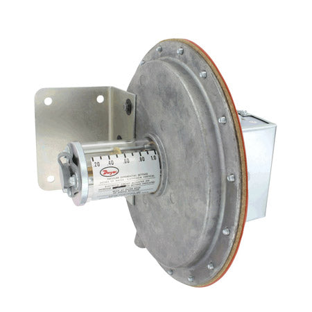 1638-0: Large diaphragm pressure switch, range 0.05-0.25" w.c., approx deadband @ 0.04 min. set point, 0.05 max. set point.