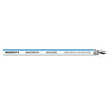 002322-1000: BRT 18 AWG 2 Conductor Bare Copper, Shielded Plenum UL Listed C(UL)US CMP White Jacket with Blue Stripe, Control Signal, 1000' Box