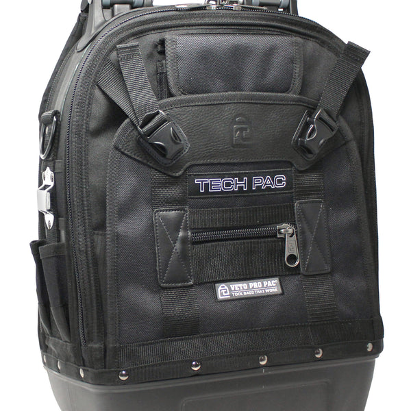 TECH PAC BLACK: Large Tool Backpack Black with removable inserts
