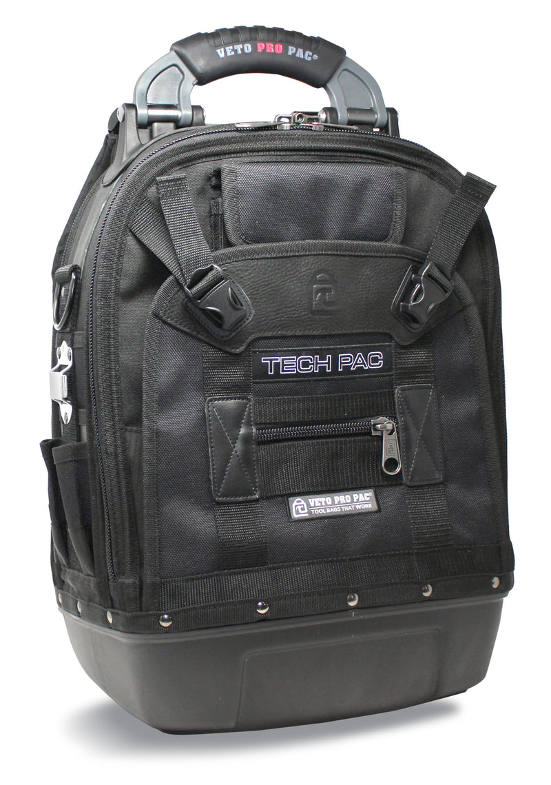 TECH PAC BLACK: Large Tool Backpack Black with removable inserts