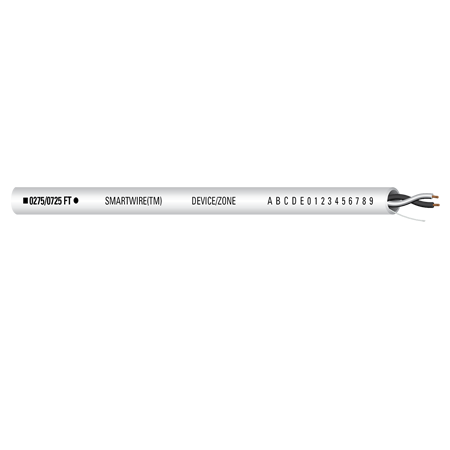 004360-1000: BRT CANbus POWER, 22 AWG 2 Conductor Bare Copper, Non-Shielded Plenum UL Listed C(UL)US CMP, White Jacket, (Wall Switches) 1000' Box