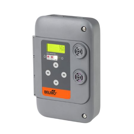 22G0214-5B: Gas monitor, Carbon monoxide (CO), 0-250 ppm, Nitrogen dioxide (NO2), 0-10 ppm, CAN bus, BACnet MS/TP, 2 Relays