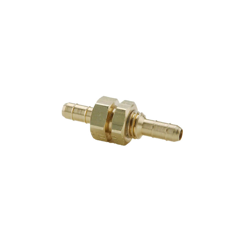 22BH-6-6: Bulkhead Union, 3/8", Barbed, Brass