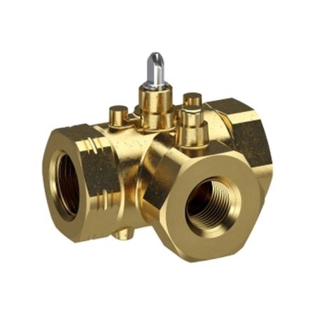 VBB3N17: SpaceLogic, Ball Valve, 3/4", 3-Way, Brass Trim, 10 Cv, 70 psi Close Off