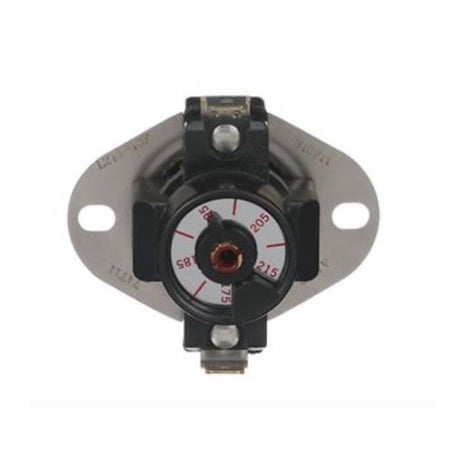 3F05-1: Snap Disc Fan Control 3/4" SPST Flanged Airstream Mount, Close On Rise, Adjustable Set Point, Range 90F to 130F, 20F Diff., Auto Reset