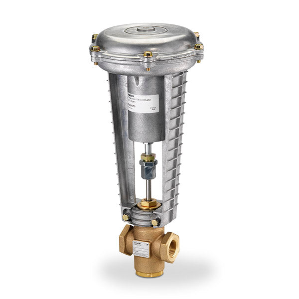 277-03206: Siemens Valve,Assembly, 3 Way Mixing, 2", NPT, 40 Cv Bronze Body with Brass Trim with 8" Pneumatic Actuator with 5 PSI Spring Span (Adjustable