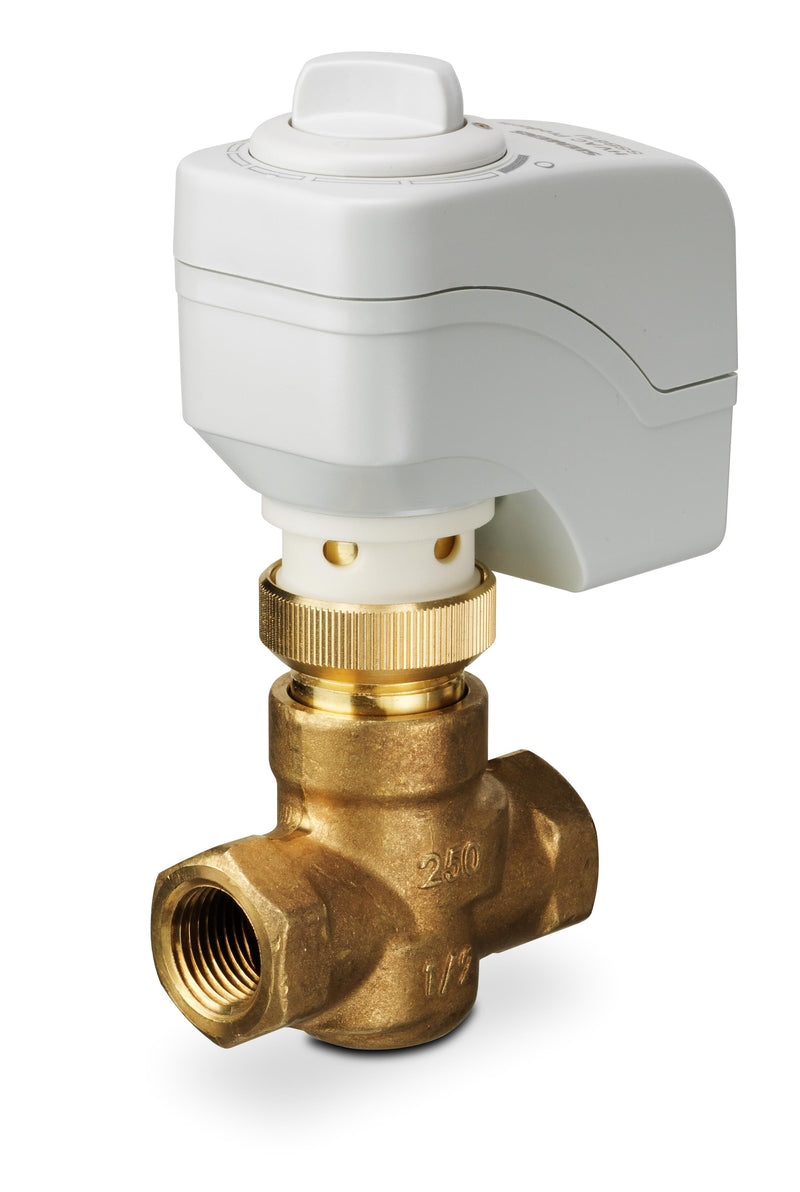 255-01106: 2 Way Normally Closed, 1/2", NPT, 1.6 Cv Equal Percentage Flow Forged Brass Body with Brass Trim Valve Body and 0-10Vdc, 24Vac, 24Vdc