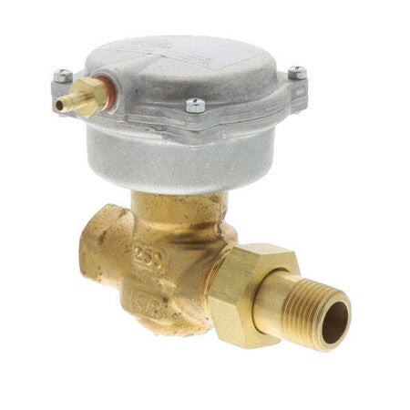 257-02062: 2 Way Normally Open, 3/4", NPT x Union Male, 6.3 Cv Equal Percentage Flow Forged Brass Body w/ SS Trim, 3-8 PSI Sprg Pneu Act