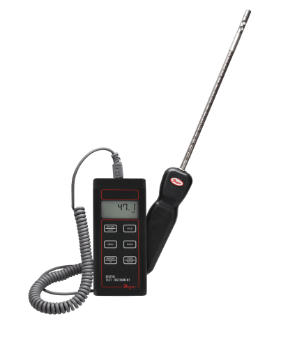 471B-1: Digital thermo-anemometer, includes 9V battery, sensing probe, wrist strap, soft carrying case & instructions