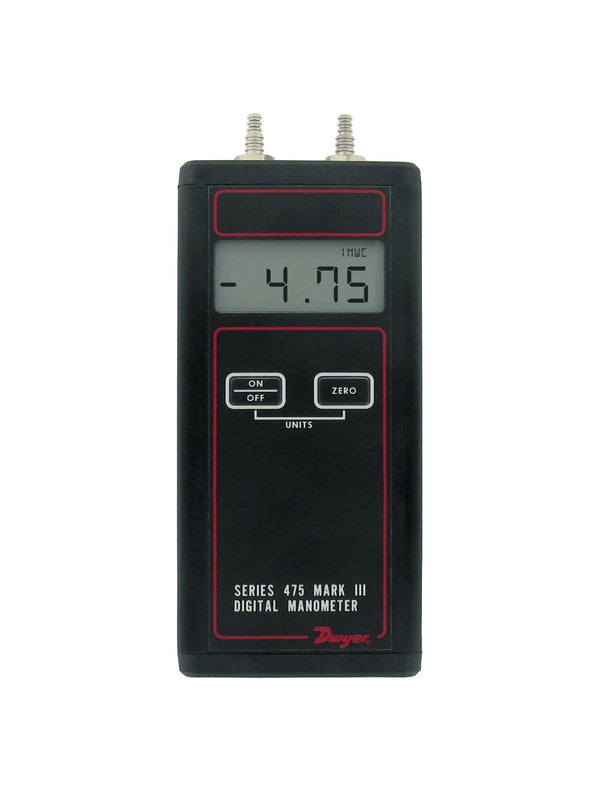 475-0-FM-AV: Air velocity kit, range 0-10.00" w.c. (2.491 kPa), max. pressure 5 psig, kit includes static pressure tips, rubber tubing, Pitot tube, step