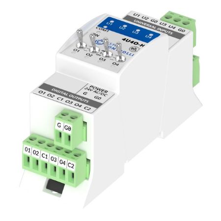 iSMA-B-4U4O-H: 4UI and 4DO with hand operation - Serial with BACnet or Mods