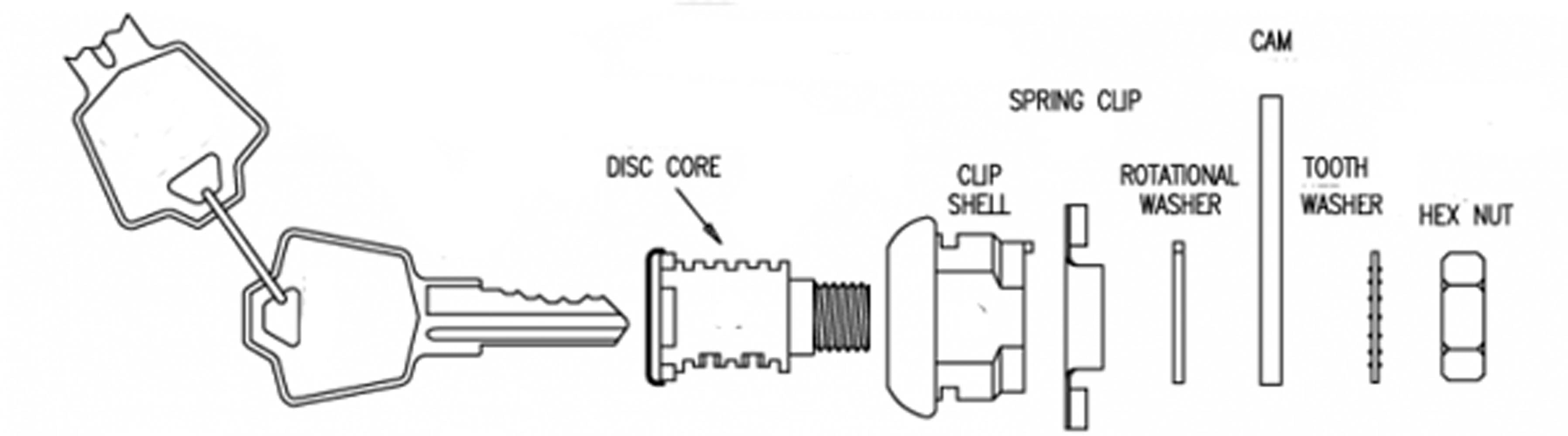 567-225: CP567LOCK&KEY Assembly-ALL CABINET