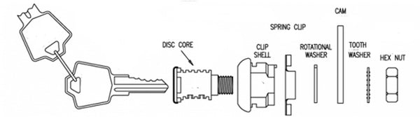 567-225: CP567LOCK&KEY Assembly-ALL CABINET