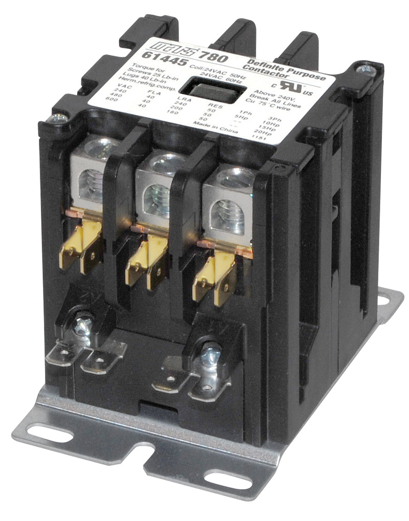 61445: 3P 40A 24V  CONTACTOR BOX LUG TERM