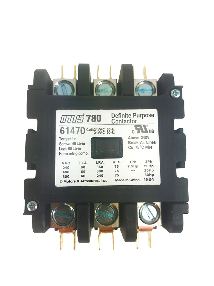 3 Pole DPC Relay GDP603L24V 3-Pole Power Relay - 60A 24VAC, Box Lug ...