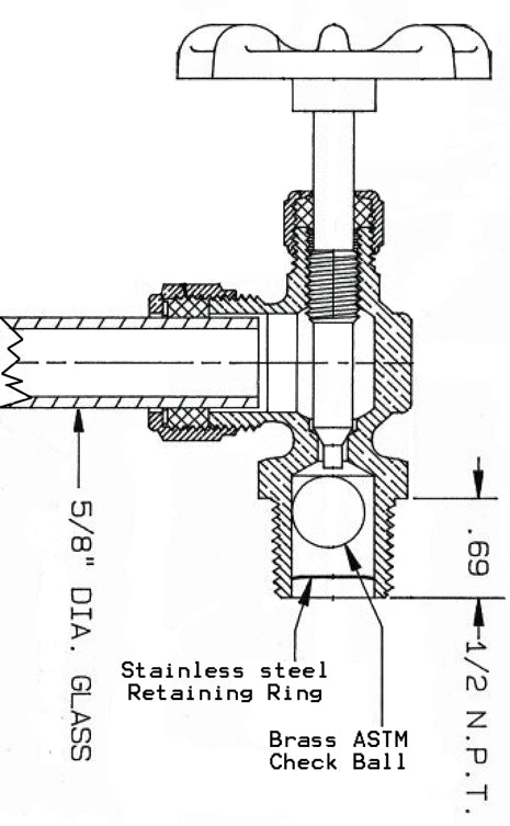 70323: 5/8" GG VALVE SET W/12" L GA GL & SAFETY CHECK VALVE