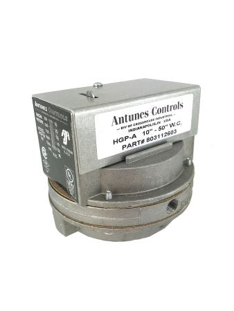 803112603: 10-50"wc Manual Reset SPDT High Gas Pressure Switch with 1/4" NPT Connection and 1/8" NPT Vent (HGP-A)